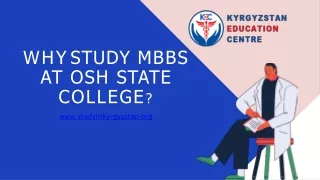 why study mbbs at osh state college