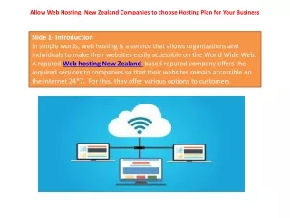Allow Web Hosting, New Zealand Companies to choose Hosting Plan for Your Business
