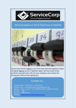 electrical appliance test tag service in adelaide