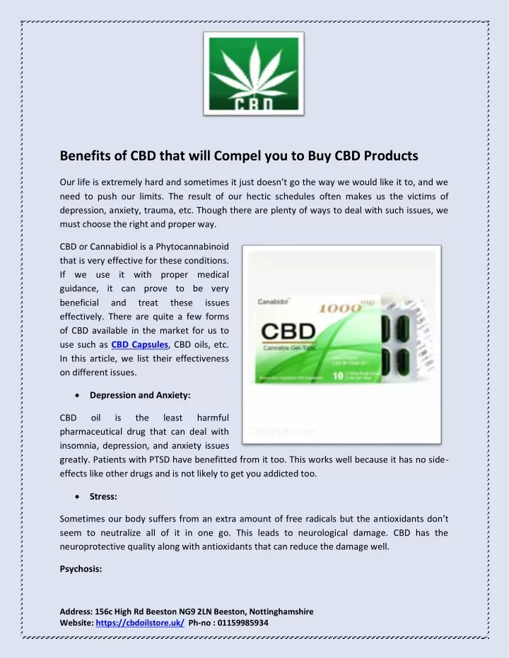 benefits of cbd that will compel