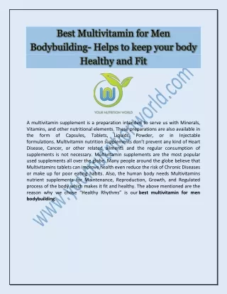 best multivitamin for men bodybuilding helps