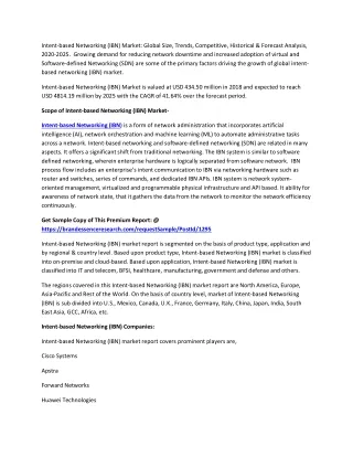 intent based networking ibn market global size