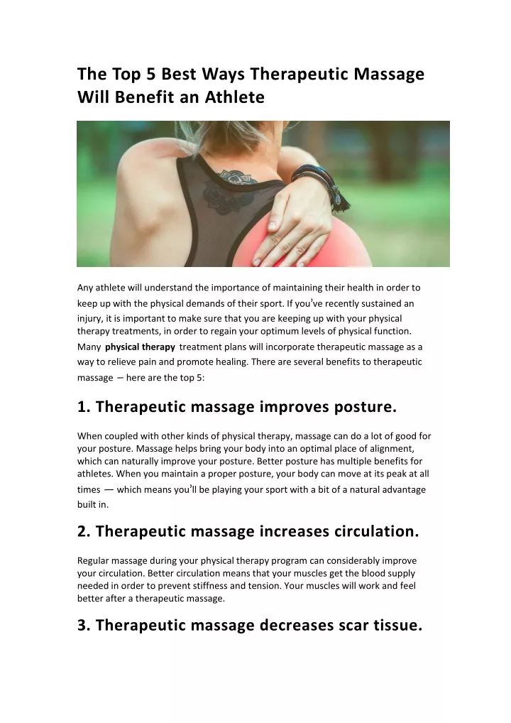 the top 5 best ways therapeutic massage will