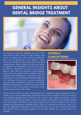 General Insights About Dental Bridge Treatment