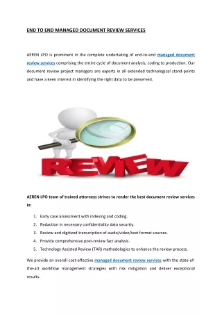 end to end managed document review services