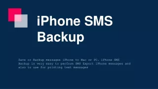 iPhone SMS Backup | SMS Export