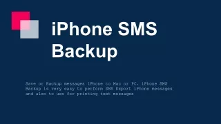 iPhone SMS Backup | SMS Export
