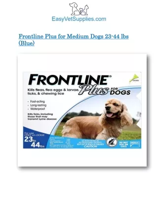 Frontline Plus for Medium Dogs 23-44 lbs (Blue)- Easyvetsupplies