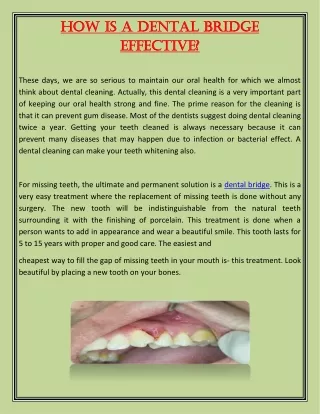 how is a how is a dental bridge dental bridge