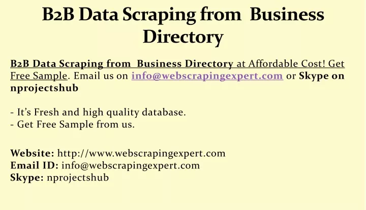 b2b data scraping from business directory