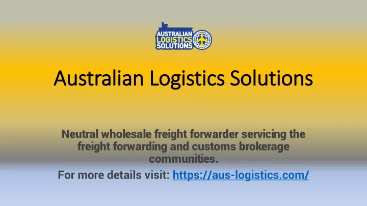 australian logistics solutions