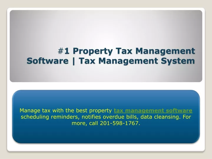 1 property tax management software tax management system