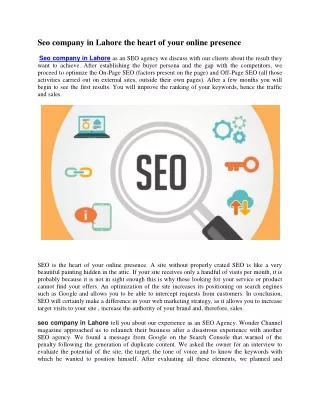 seo company in lahore the heart of your online