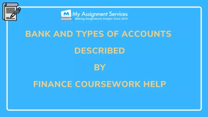 bank and types of accounts