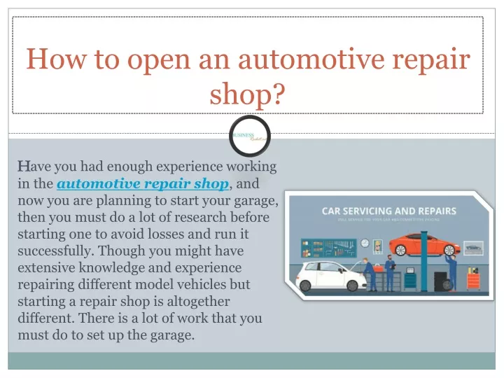 how to open an automotive repair shop