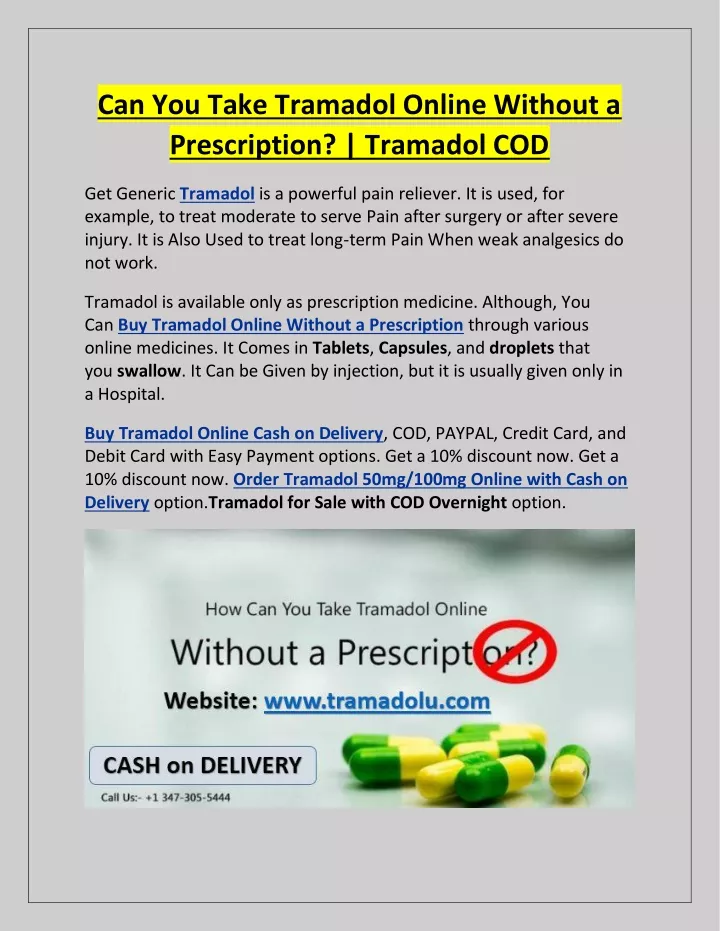 can you take tramadol online without