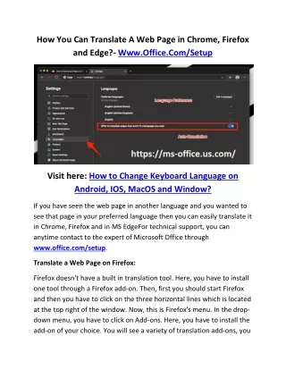 how you can translate a web page in chrome