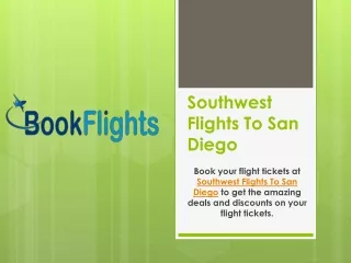 Southwest Flights To San Diego