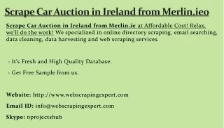 scrape car auction in ireland from merlin ie0