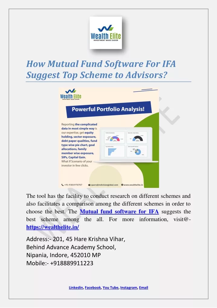 how mutual fund software for ifa suggest