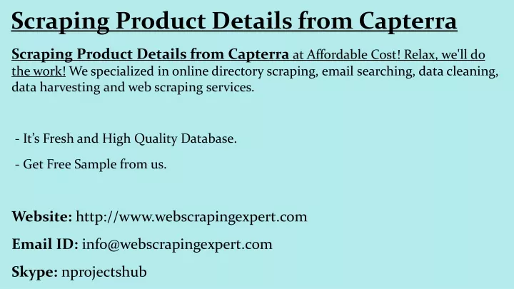 scraping product details from capterra
