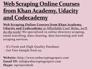web scraping online courses from khan academy udacity and codecademy