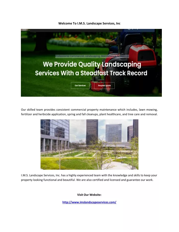 welcome to i m s landscape services inc