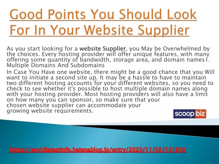 good points you should look for in your website supplier