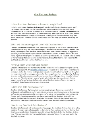 one shot keto reviews one shot keto reviews