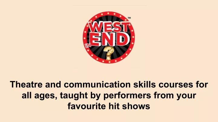 theatre and communication skills courses