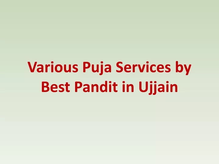various puja services by best pandit in ujjain