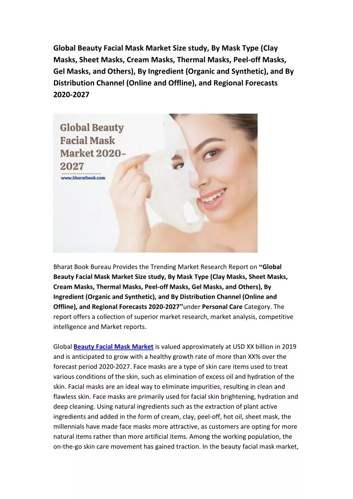 global beauty facial mask market size study
