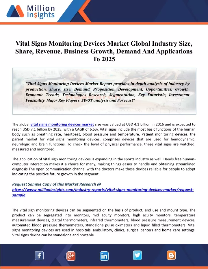 vital signs monitoring devices market global