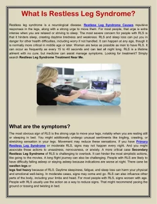 what is restless leg syndrome