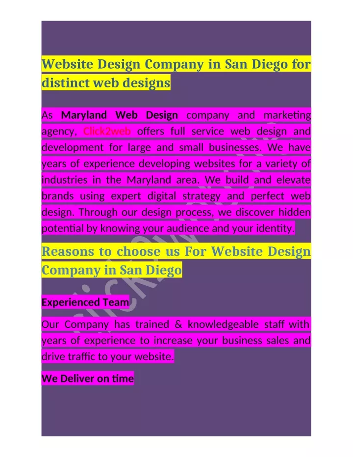 website design company in san diego for distinct