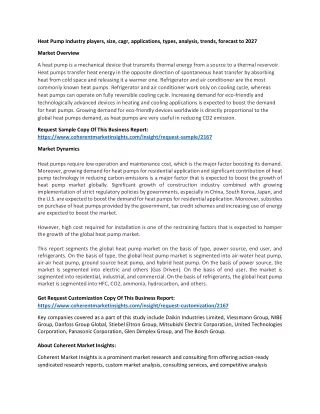 heat pump industry players size cagr applications