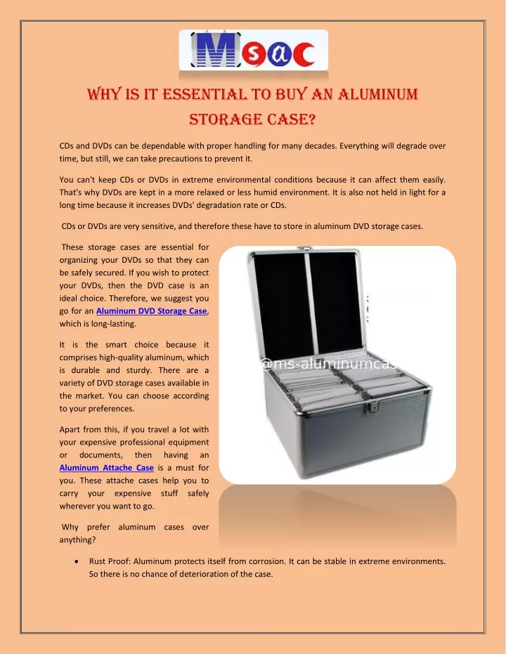 why is it essential to buy an aluminum storage