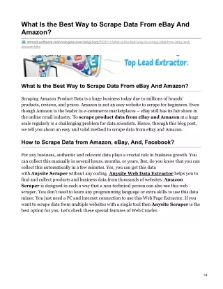 what is the best way to scrape data from ebay