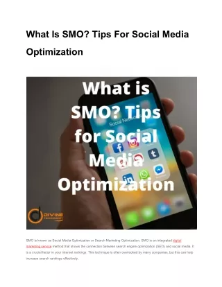 What Is SMO? Tips For Social Media Optimization