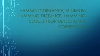 Hamming Distance, minimum hamming Distance, Hamming code, error detection & correction