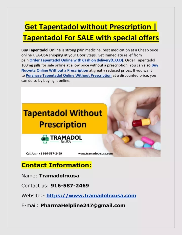 get tapentadol without prescription tapentadol