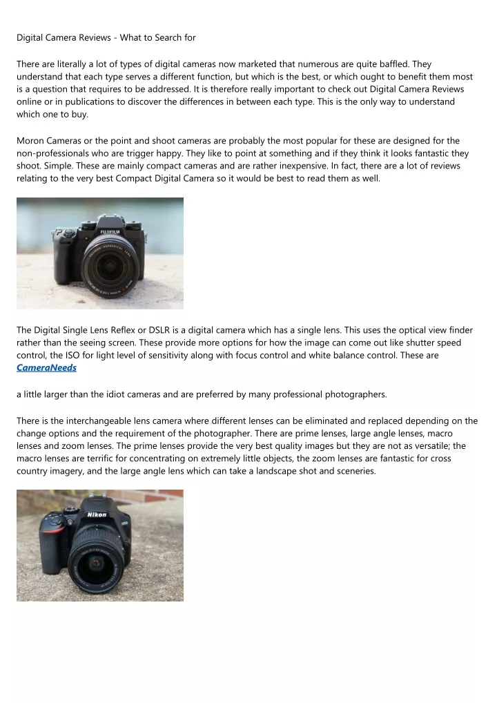 digital camera reviews what to search for