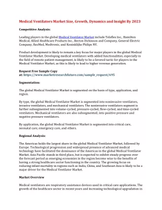 medical ventilators market size growth dynamics