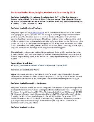 perfusion market share insights outlook