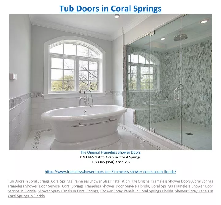 tub doors in coral springs