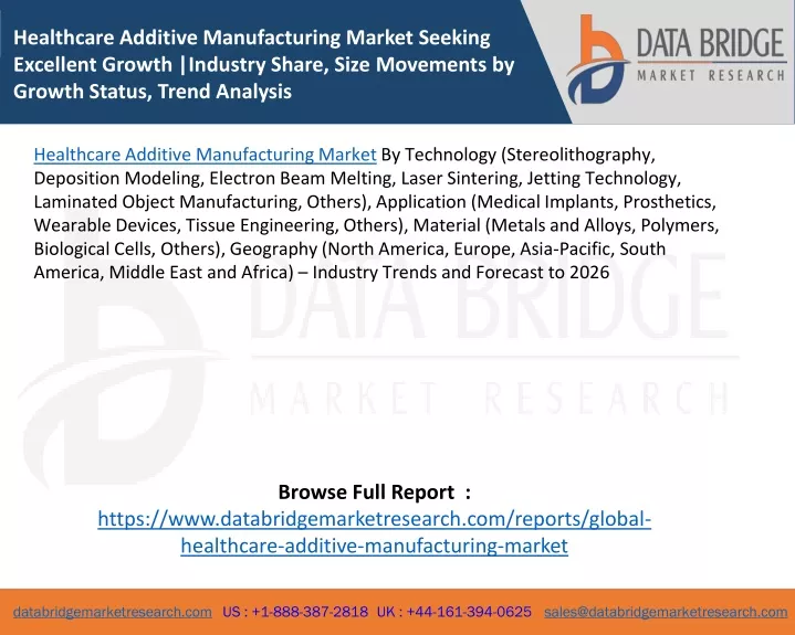 healthcare additive manufacturing market seeking