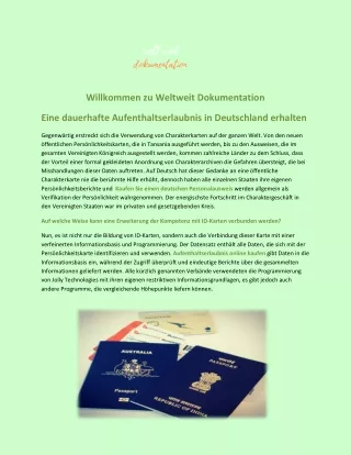 Eine dauerhafte Aufenthaltserlaubnis in Deutschland erhalten