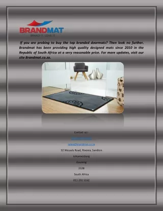Buy Branded Door Mats | Brand Mat