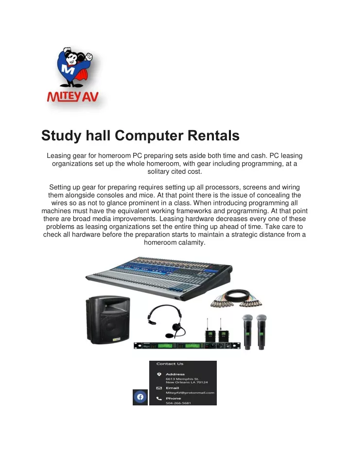 study hall computer rentals