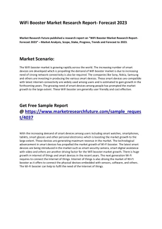 wifi booster market research report forecast 2023